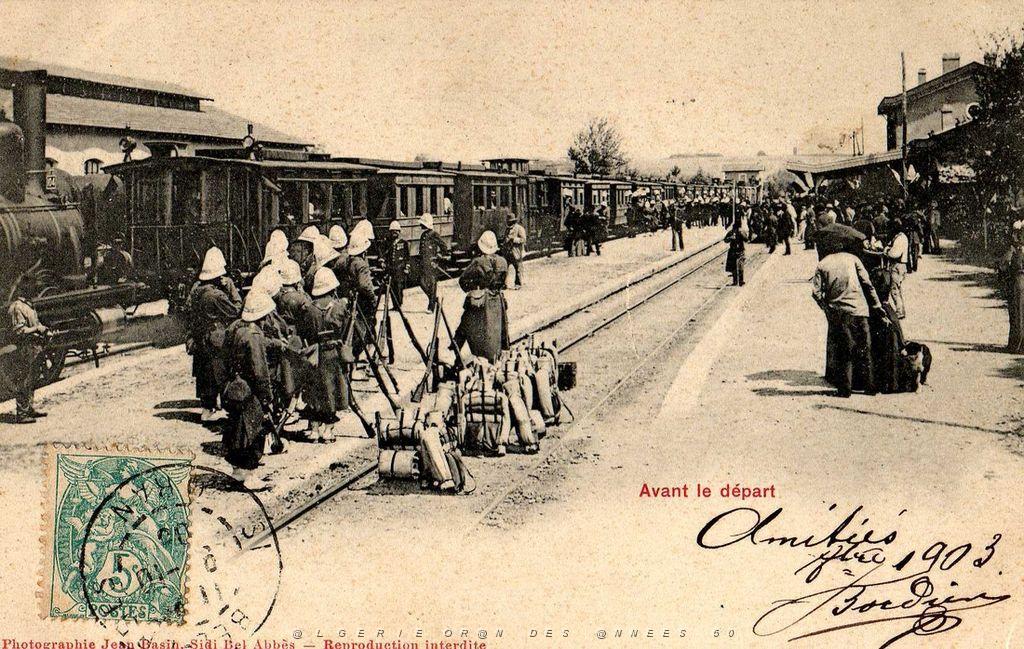 BIVEN Georges - 027- Oran- Gare- Depart pour la frontiere.jpg